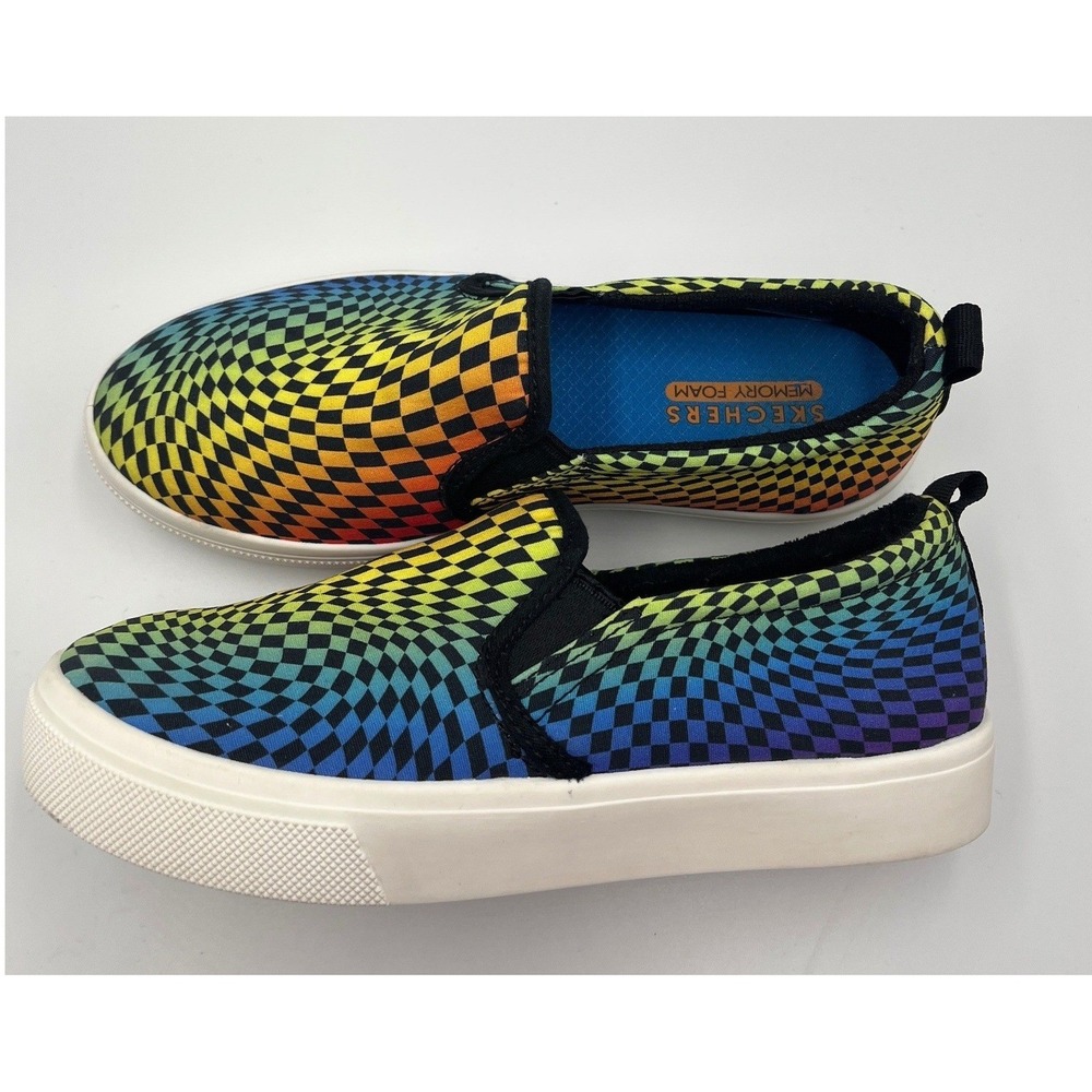 Skechers Poppy Psychedelic Steps Women's Size 7‎ Rainbow Slip On Sneakers